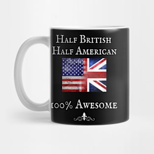 Half American Half British USA Flag United Kingdom Heritage Mug